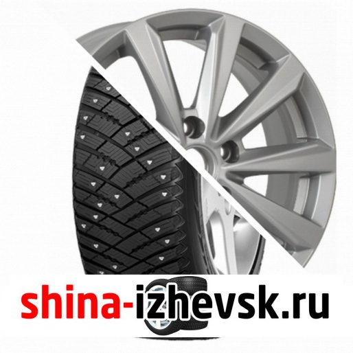 Колесо в сборе Goodyear Ultra Grip Ice Arctic 215/65 R16 T 98 + КиК Серия Реплика КС737 (ZV 16_Focus) 6.5xR16 5×108 ET50 DIA63.35 Серебристый в Ижевске